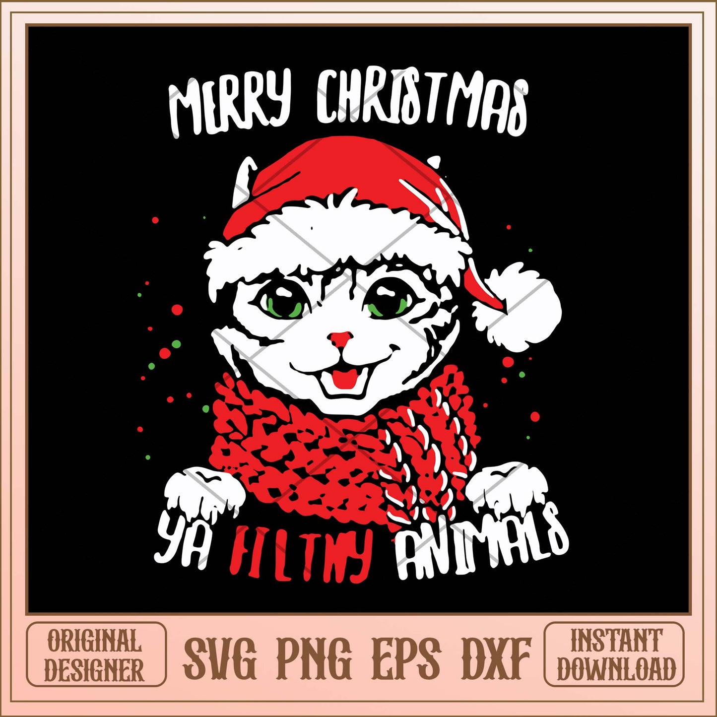 Merry Christmas ya filthy animals svg, Christmas cat svg bundle
