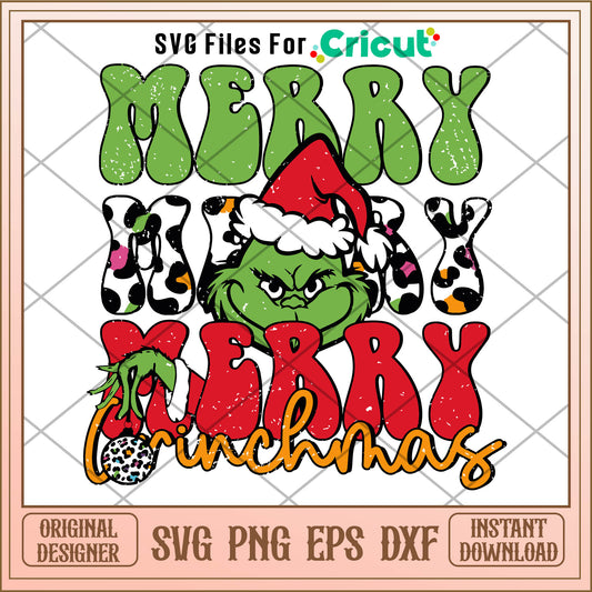 Merry Grinchmas Funny Christmas Santa Hat SVG, grinch hands holding svg