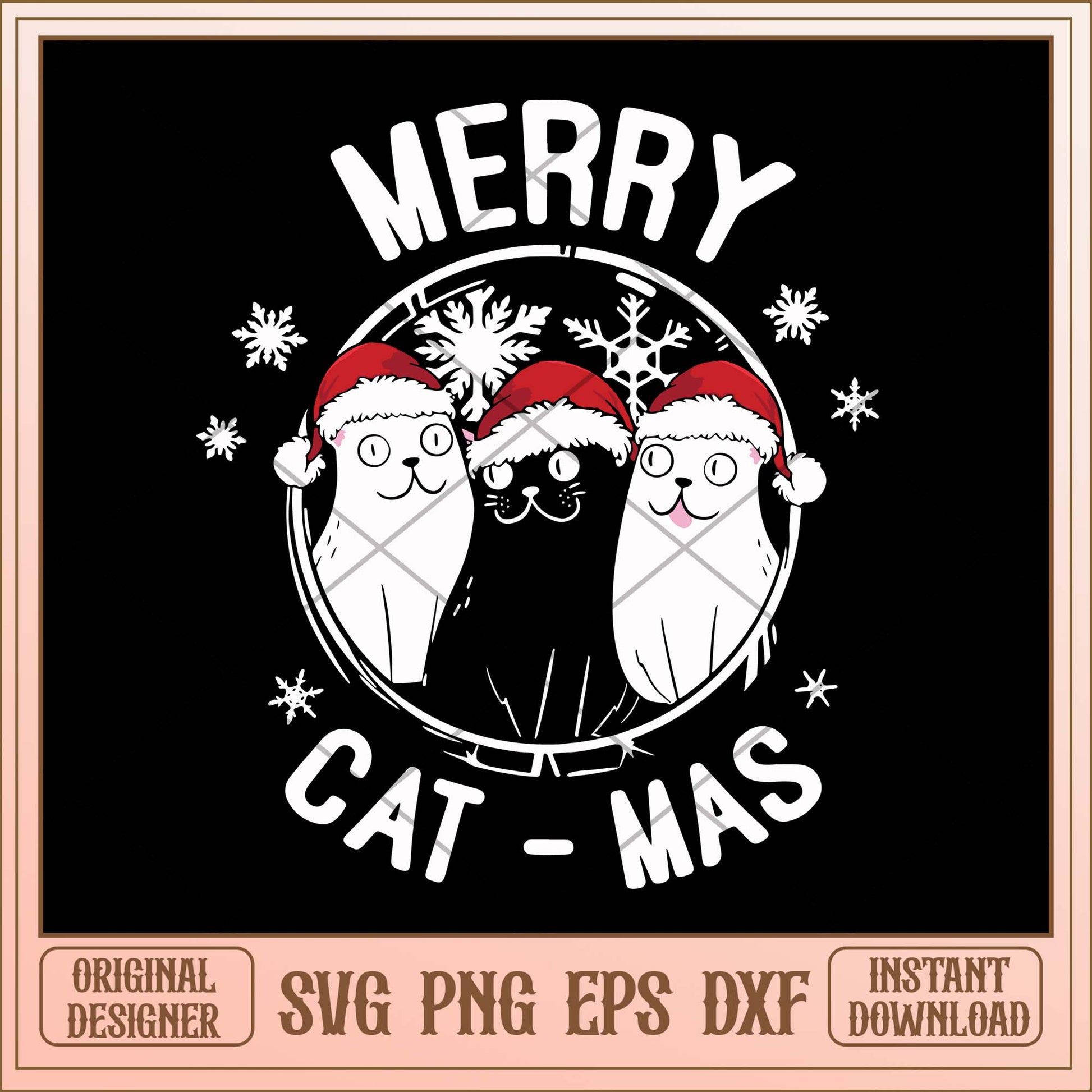 Merry cat mas svg, Merry Christmas cat squad svg bundle