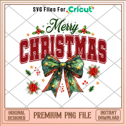 Merry christmas decor png, christmas bow png, christmas png
