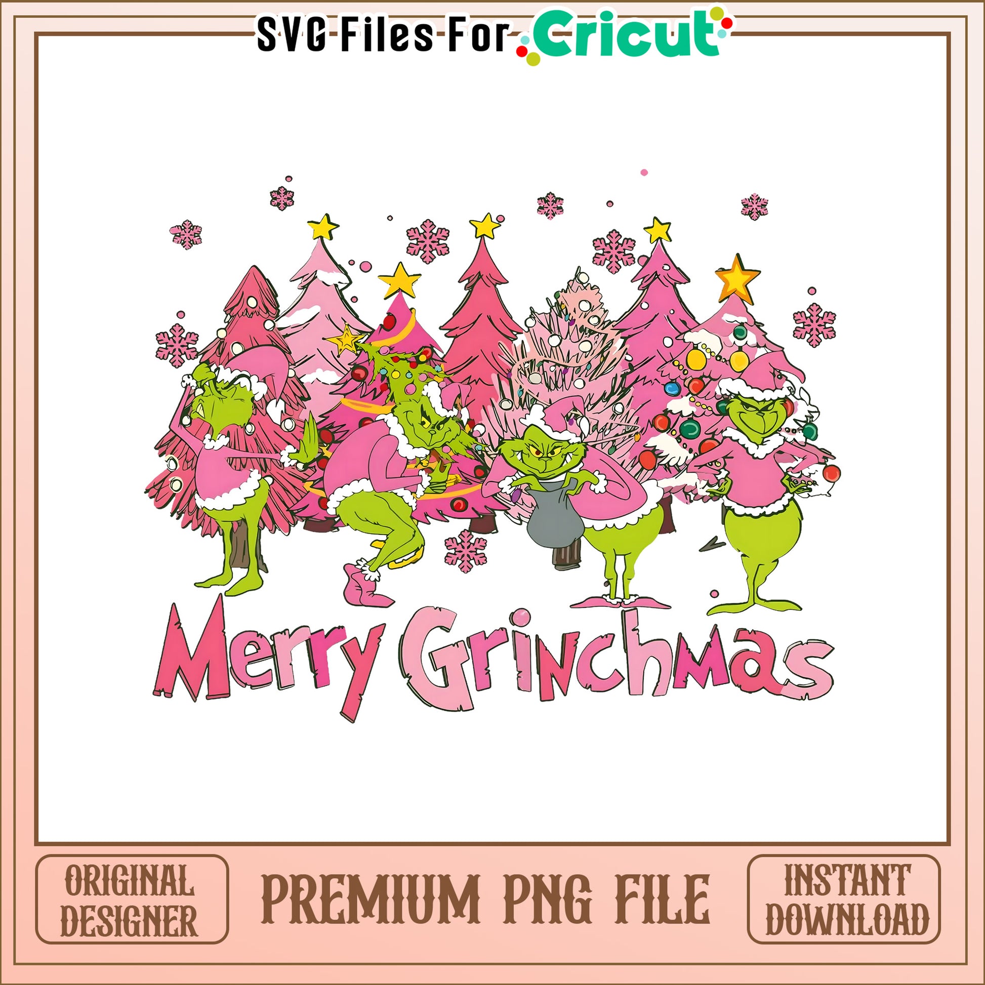 Merry christmas pink tree grinch png, grinch themed christmas tree​​ png