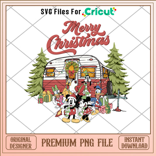 Merry christmas png, mickey and friends png, christmas vacation png