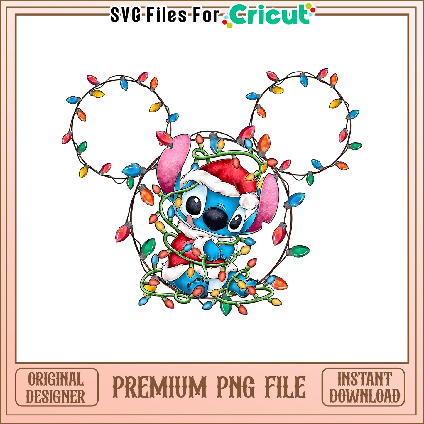 Merry christmas stitch mini png, disney stitch christmas png