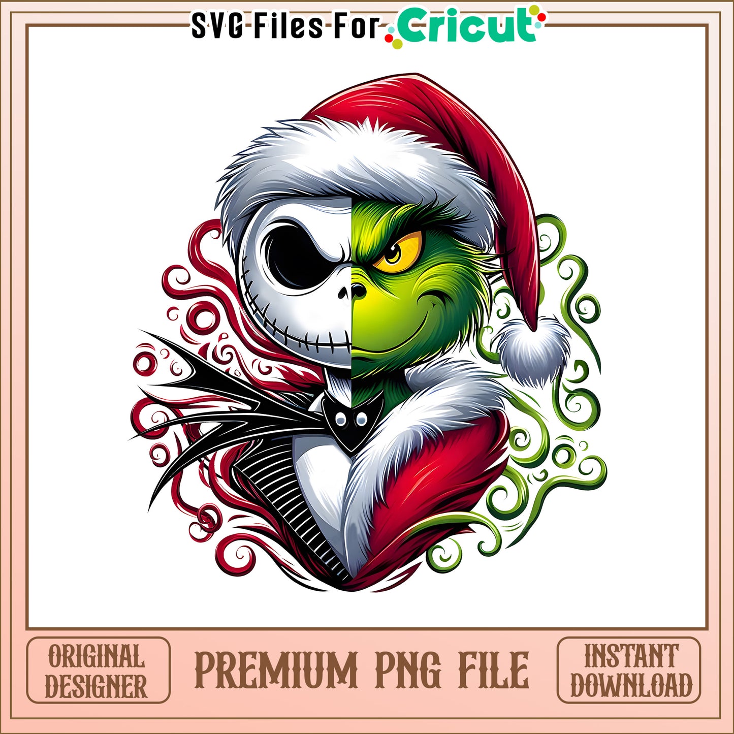 Merry grinchmas and jack png, grinch and jack skellington​ png