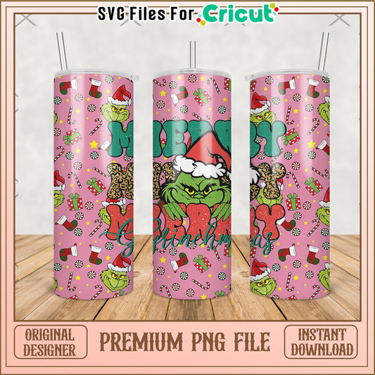 Merry grinchmas tumbler png, grinch christmas​​ png, christmas tree​​ png