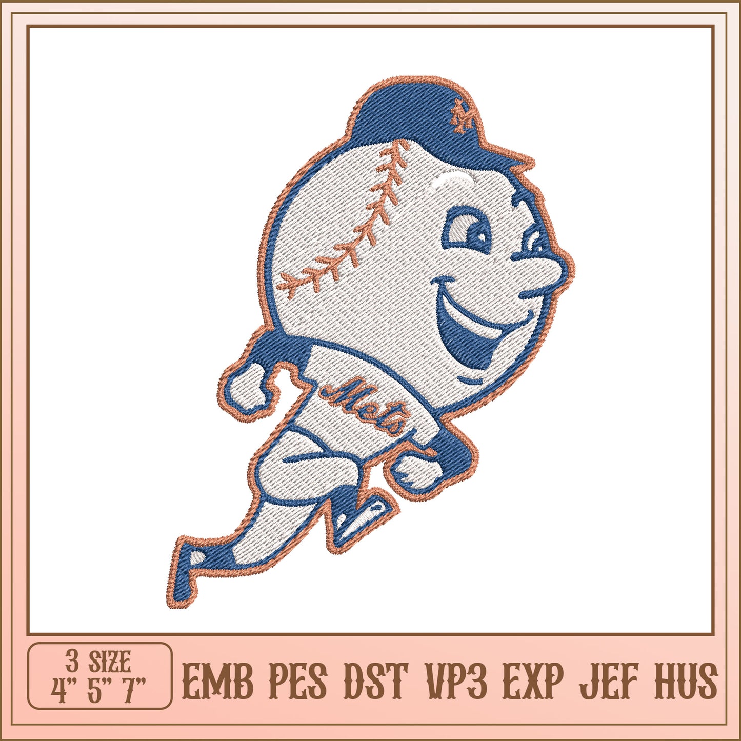 Mets Baseball Embroidery Design