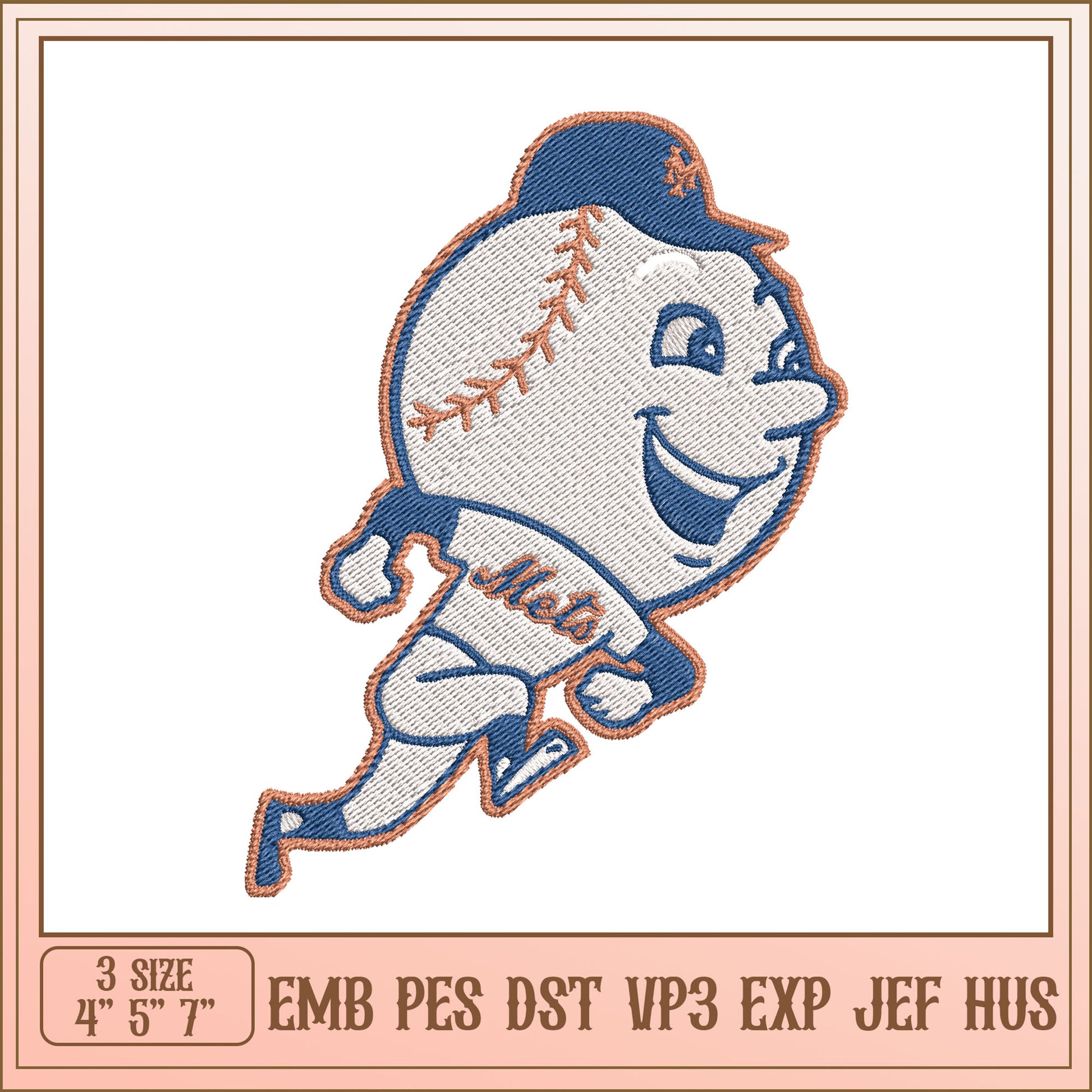 Mets Baseball Embroidery Design