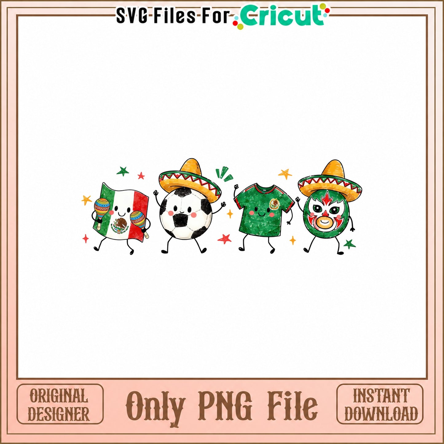 Mexican Soccer Bundle PNG, Fiesta Football Clipart, Cinco De Mayo PNG