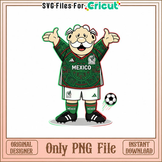 Mexico Soccer Character PNG, Football Fan Clipart, Sports PNG