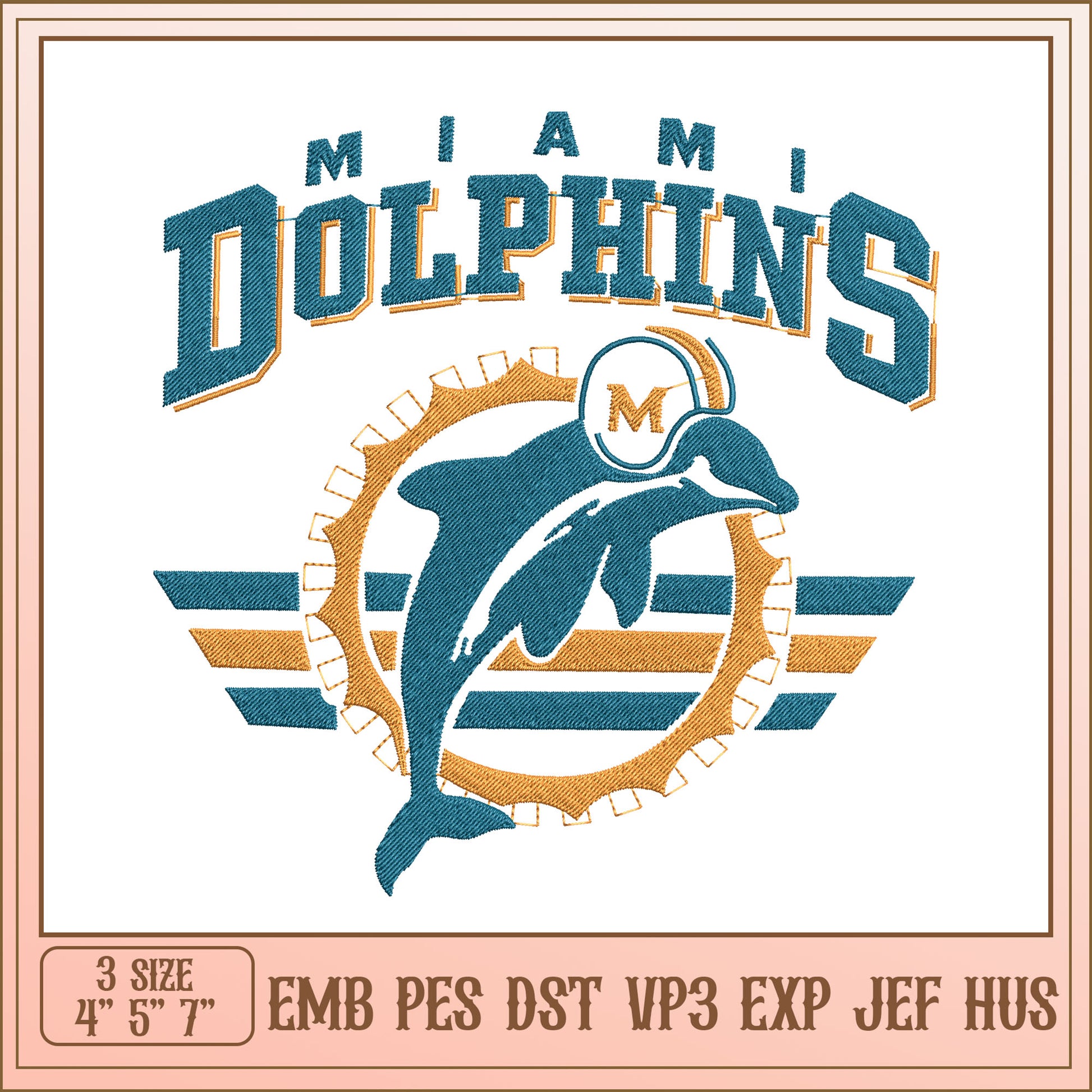 Miami Dolphins Embroidery Design