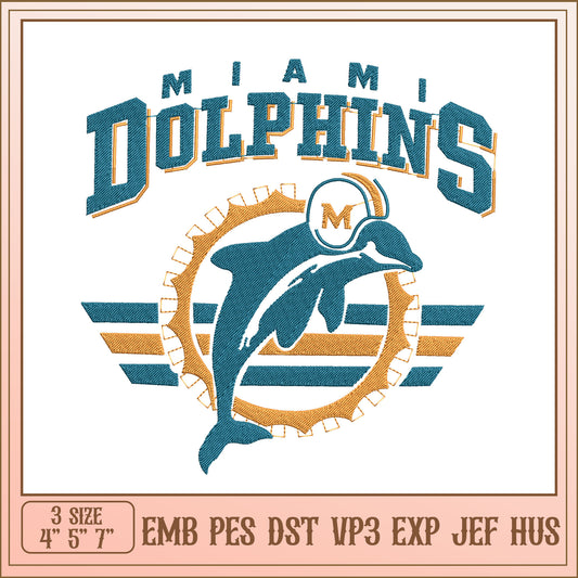 Miami Dolphins Embroidery Design