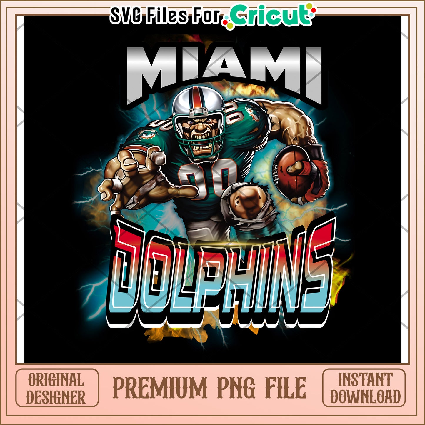 Miami Dolphins Graphic, download premium PNG for Cricut use