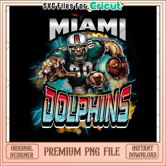 Miami Dolphins Graphic, download premium PNG for Cricut use