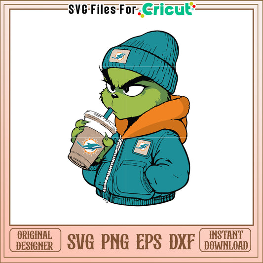 Miami Dolphins Grinch SVG Design