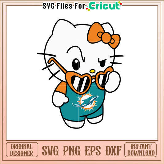 Miami Dolphins Hello Kitty SVG