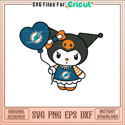 Miami Dolphins Kuromi SVG Design