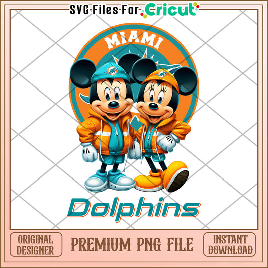 Miami Dolphins Mickey Mouse PNG Design, great for Cricut projects