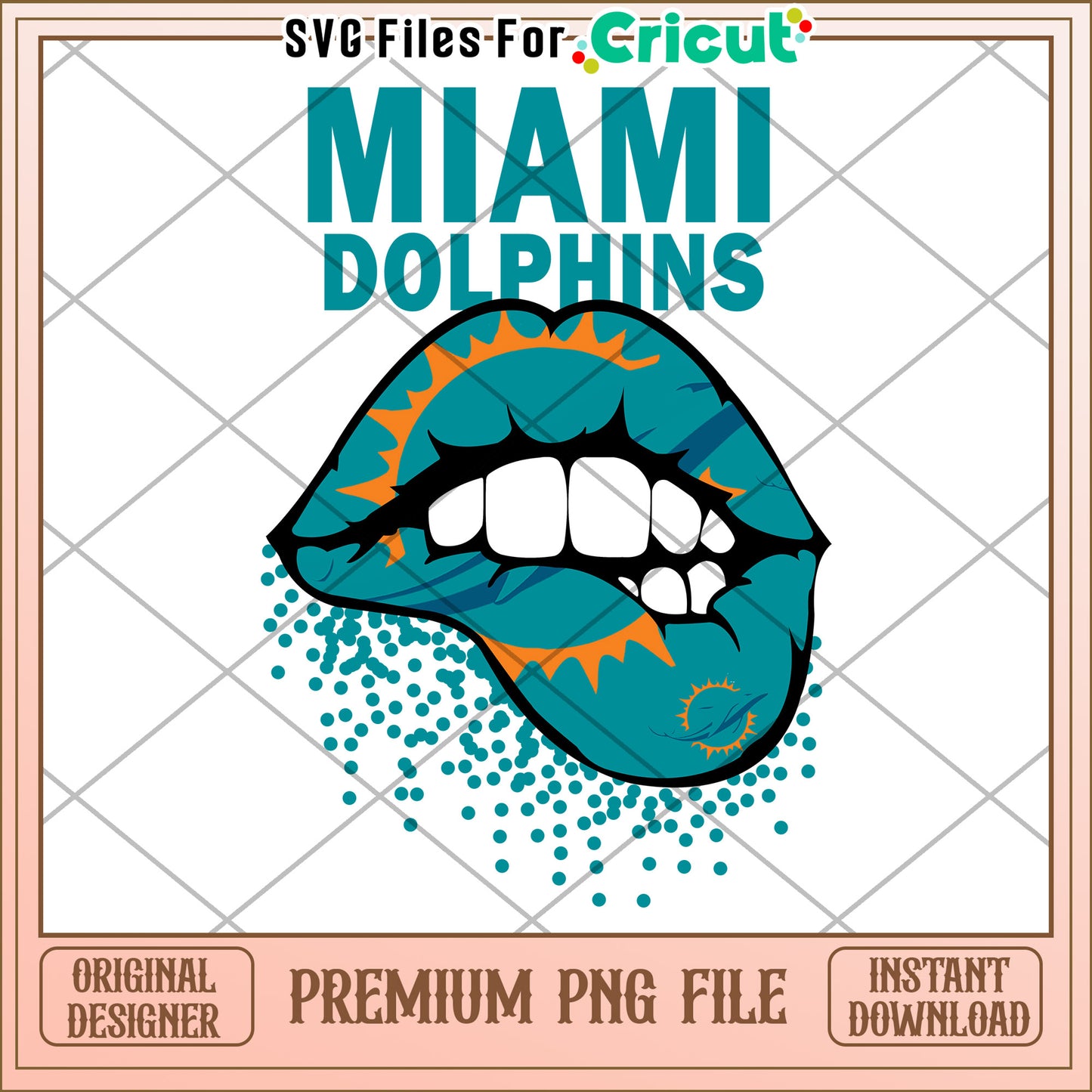 Miami Dolphins PNG Design for Cricut, Premium Digital Download File