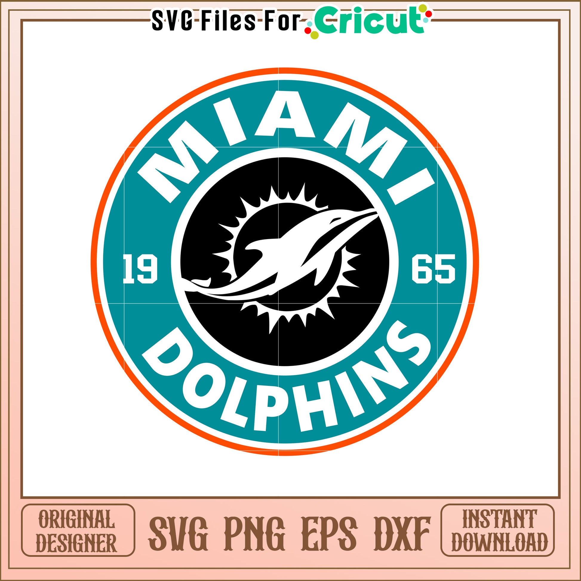 Miami Dolphins SVG Design Retro Sports Graphic Art