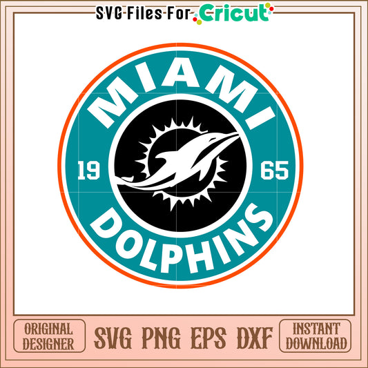 Miami Dolphins SVG Design Retro Sports Graphic Art