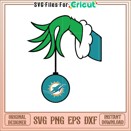 Miami Dolphins SVG Design with Unique Hand Motif
