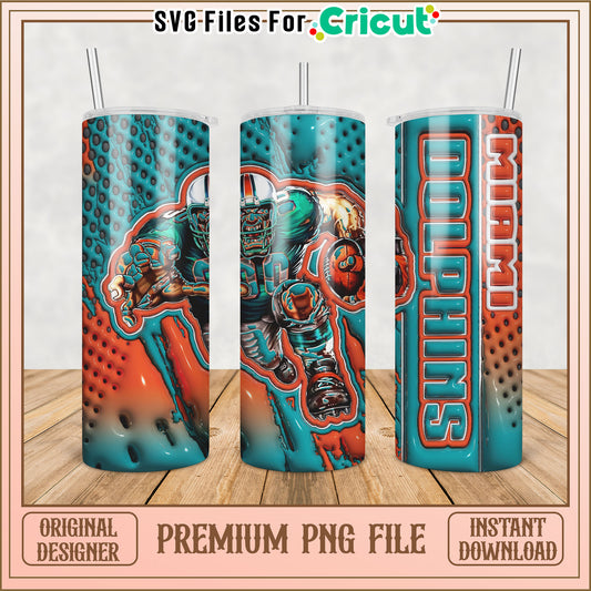 Miami Dolphins Tumbler Design PNG for Cricut Instant Download