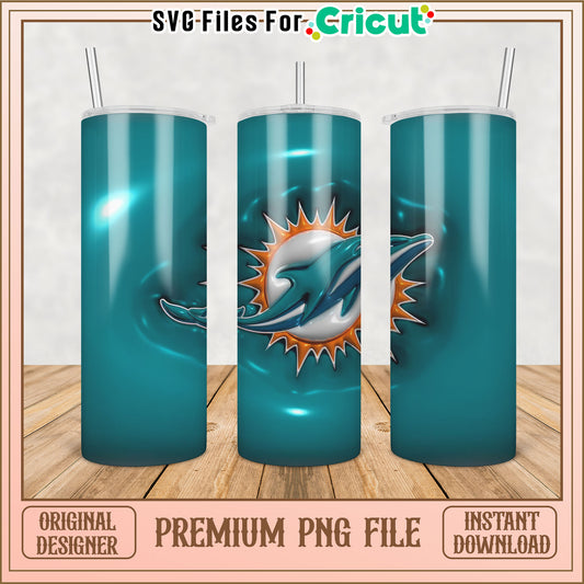 Miami Dolphins Tumbler PNG Design