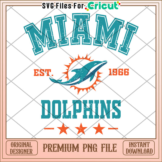 Miami Dolphins Vintage Design, perfect for Cricut projects