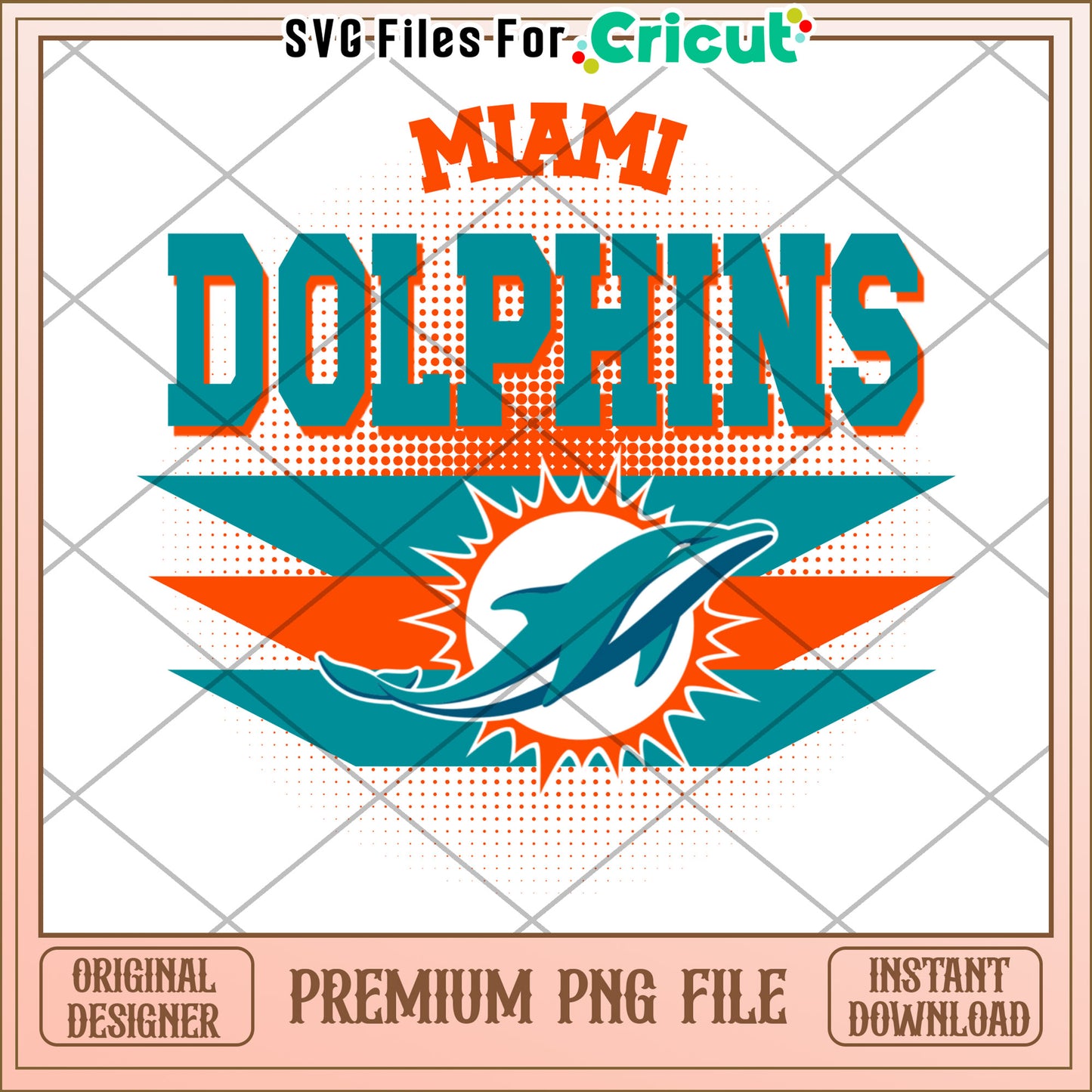 Miami Dolphins logo design, perfect for Cricut projects and crafts