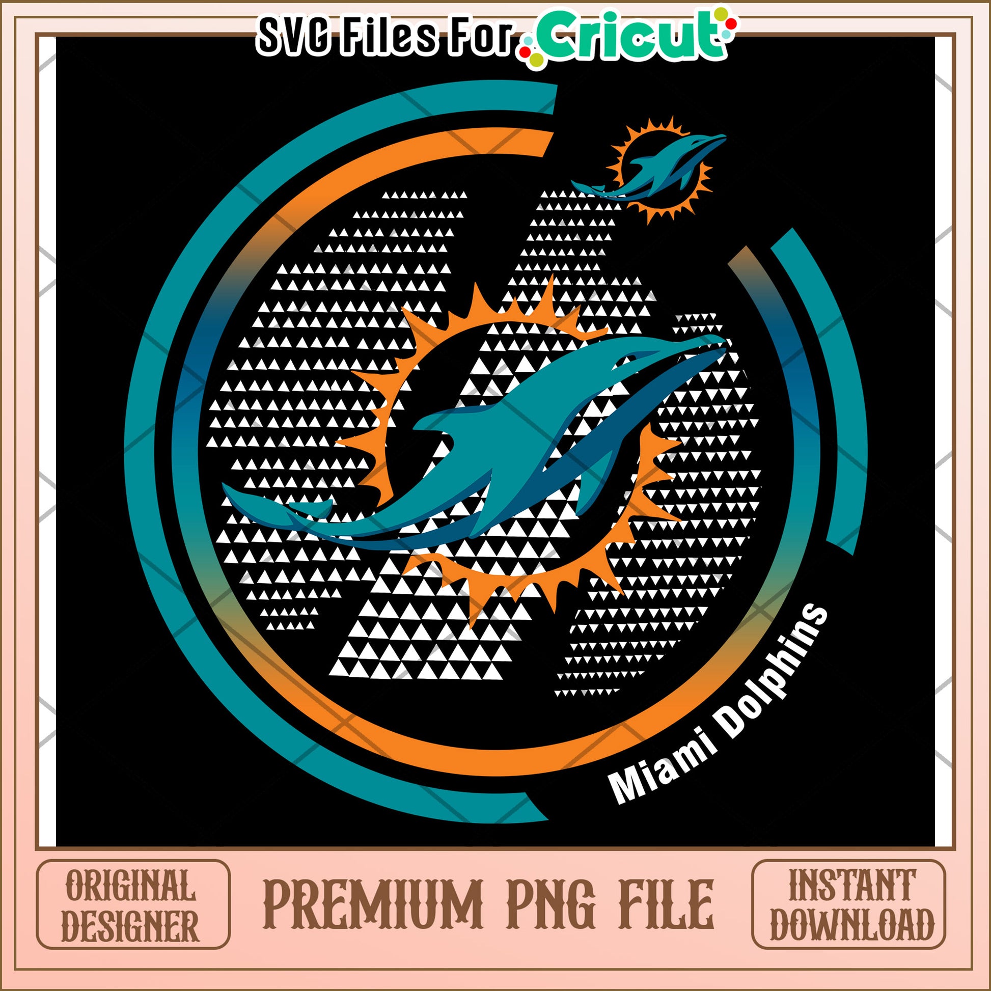 Miami Dolphins logo design for Cricut projects, premium PNG file