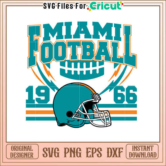 Miami Football SVG Design Vintage Sports Art 1966