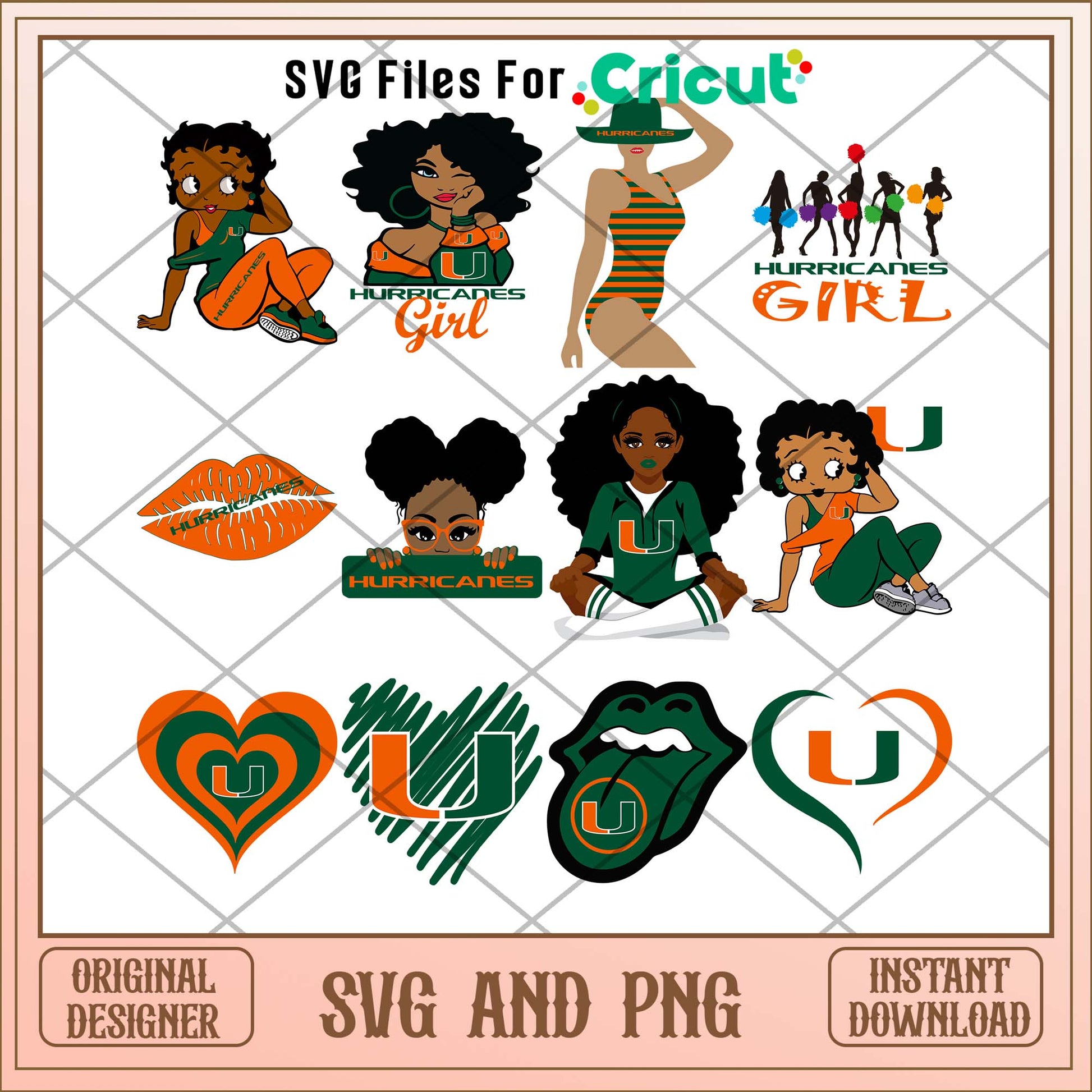 Miami Hurricanes girl svg, Miami Hurricanes svg bundle, NCAA svg