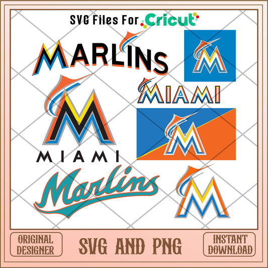 Miami Marlins svg, Miami Marlins svg bundle, MLB svg