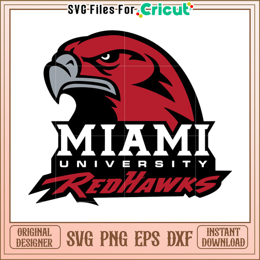 Miami University RedHawks logo SVG file for Cricut, perfect for your projects