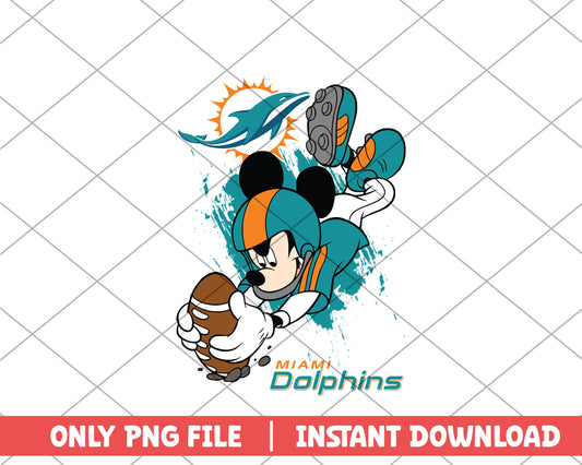 Miami dolphins mickey touch down png, miami dolphins png