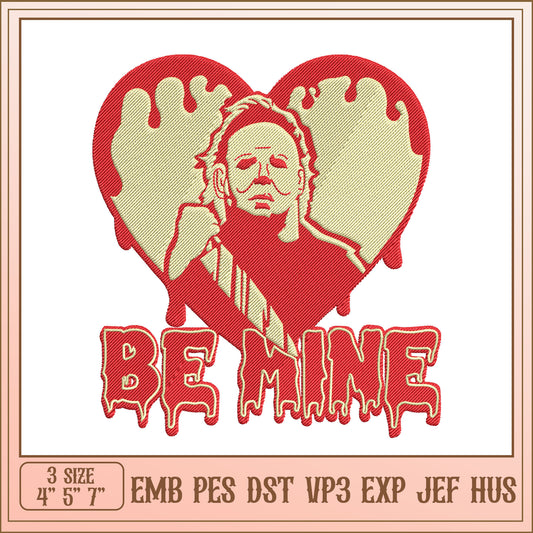 Michael Myers Be Mine Embroidery Design
