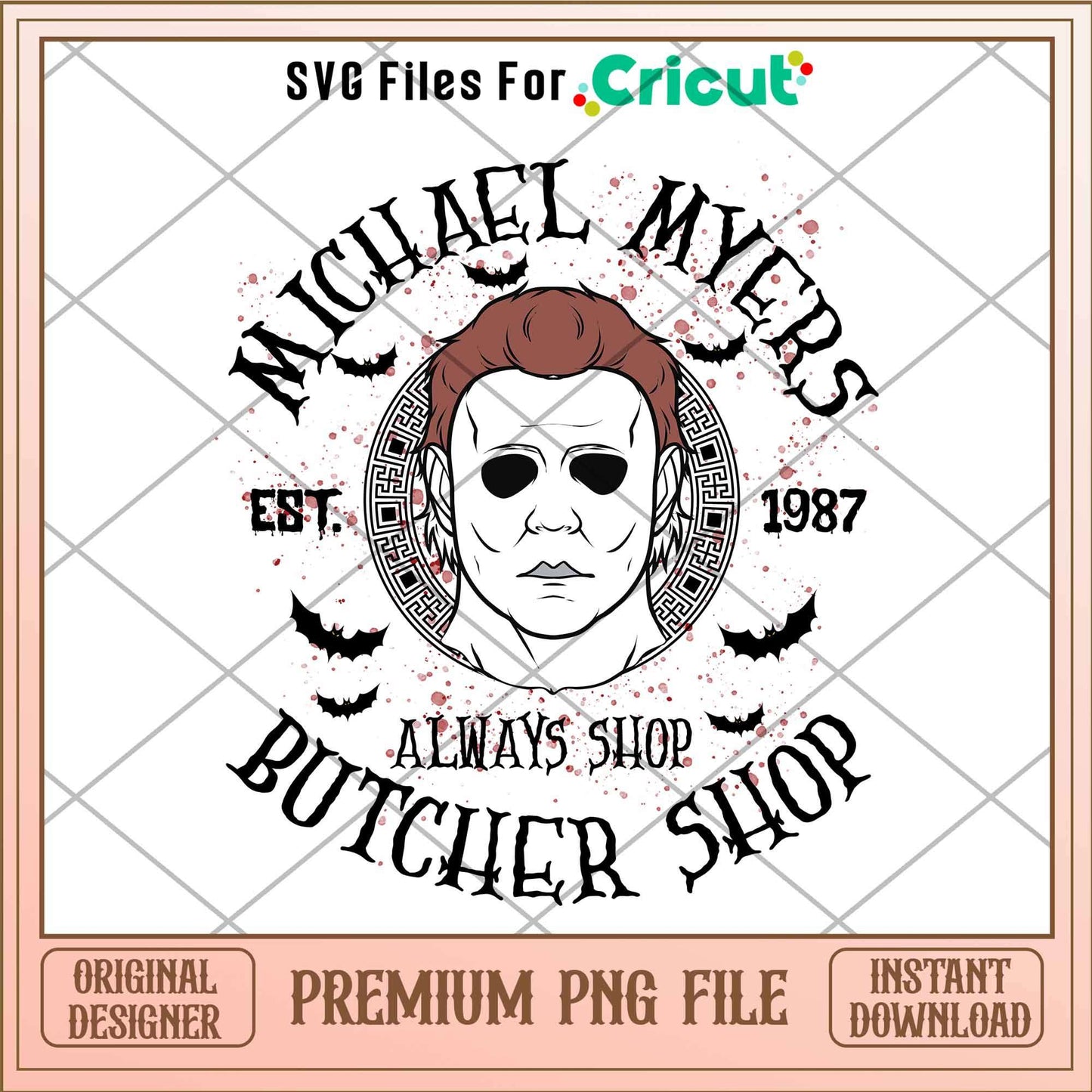 Michael Myers Butcher Shop png, Horror Characters png, Digital Download