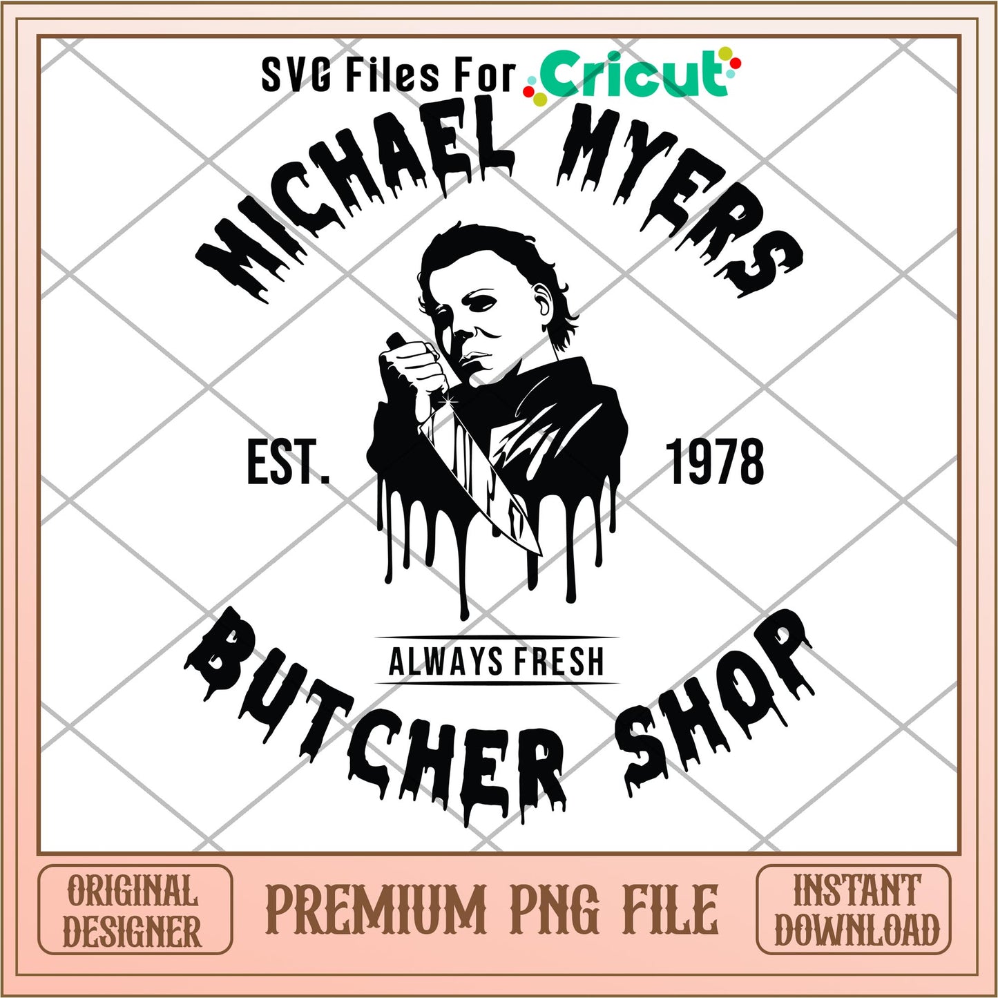 Michael Myers Butcher Shop png, Horror characters png, digital download