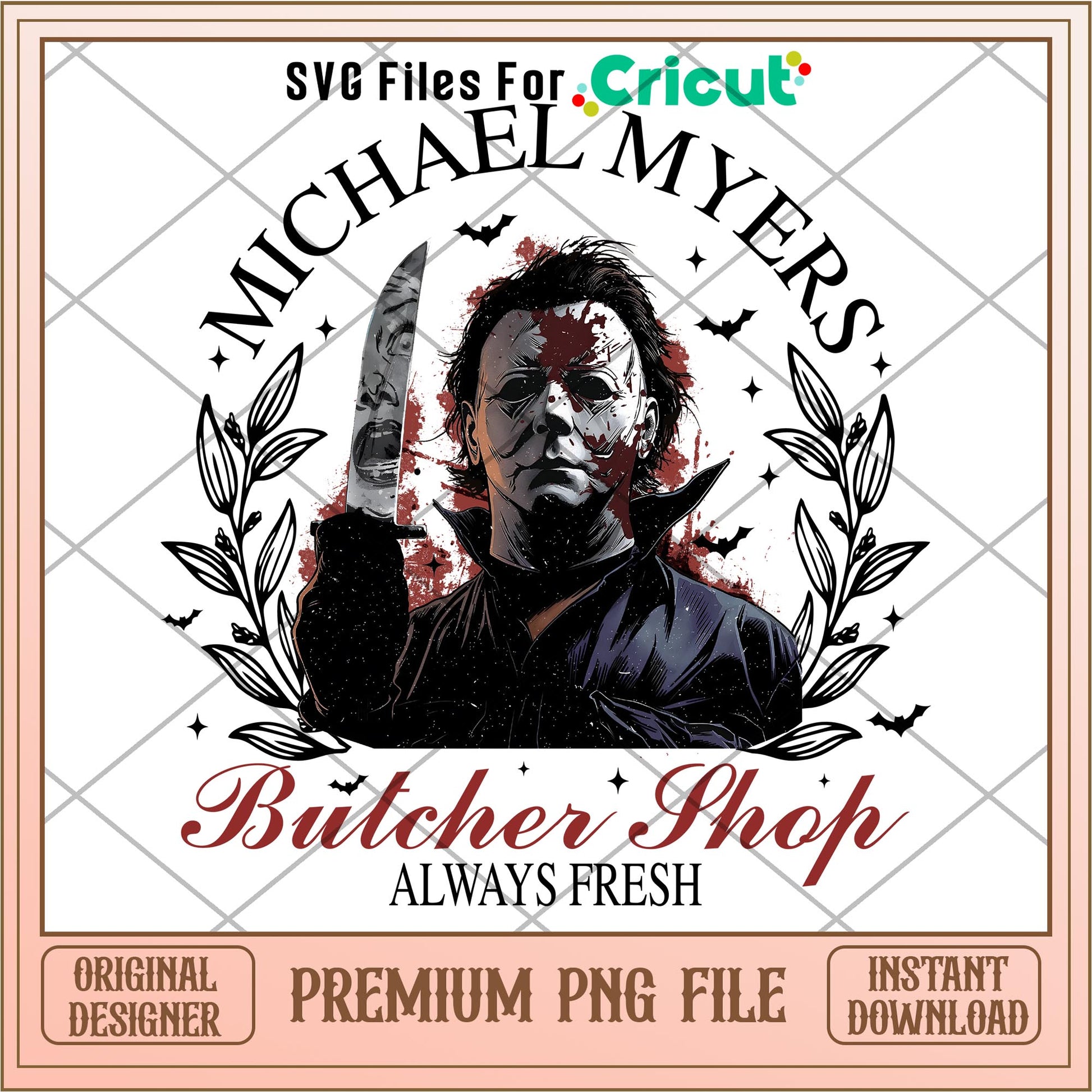 Michael Myers Butcher Shop png, Horror characters png, digital download (2)