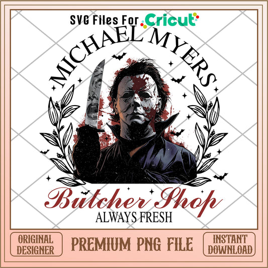 Michael Myers Butcher Shop png, Horror characters png, digital download (2)