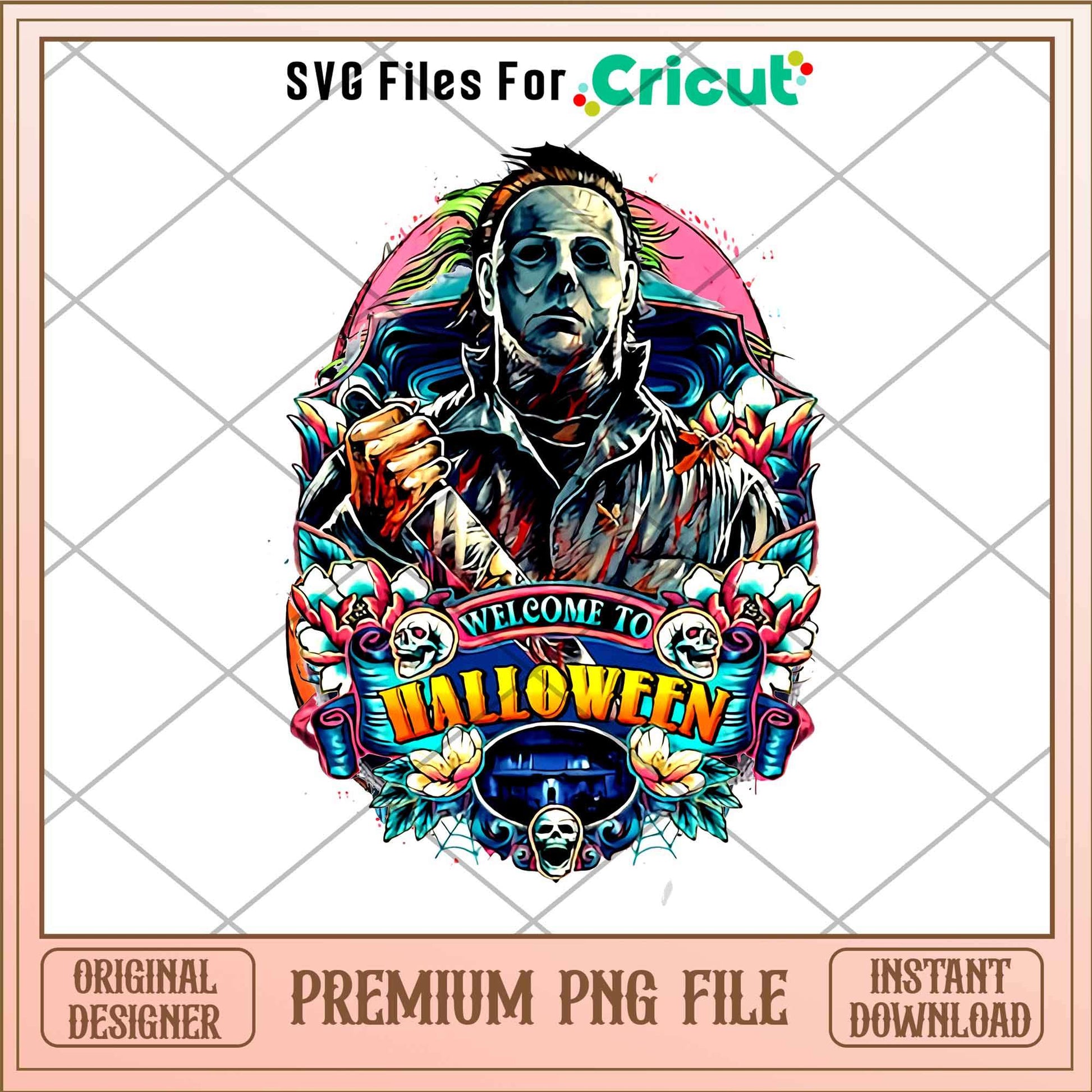 Michael Myers Horror Welcome To Halloween png, Horror characters png, Digital Download
