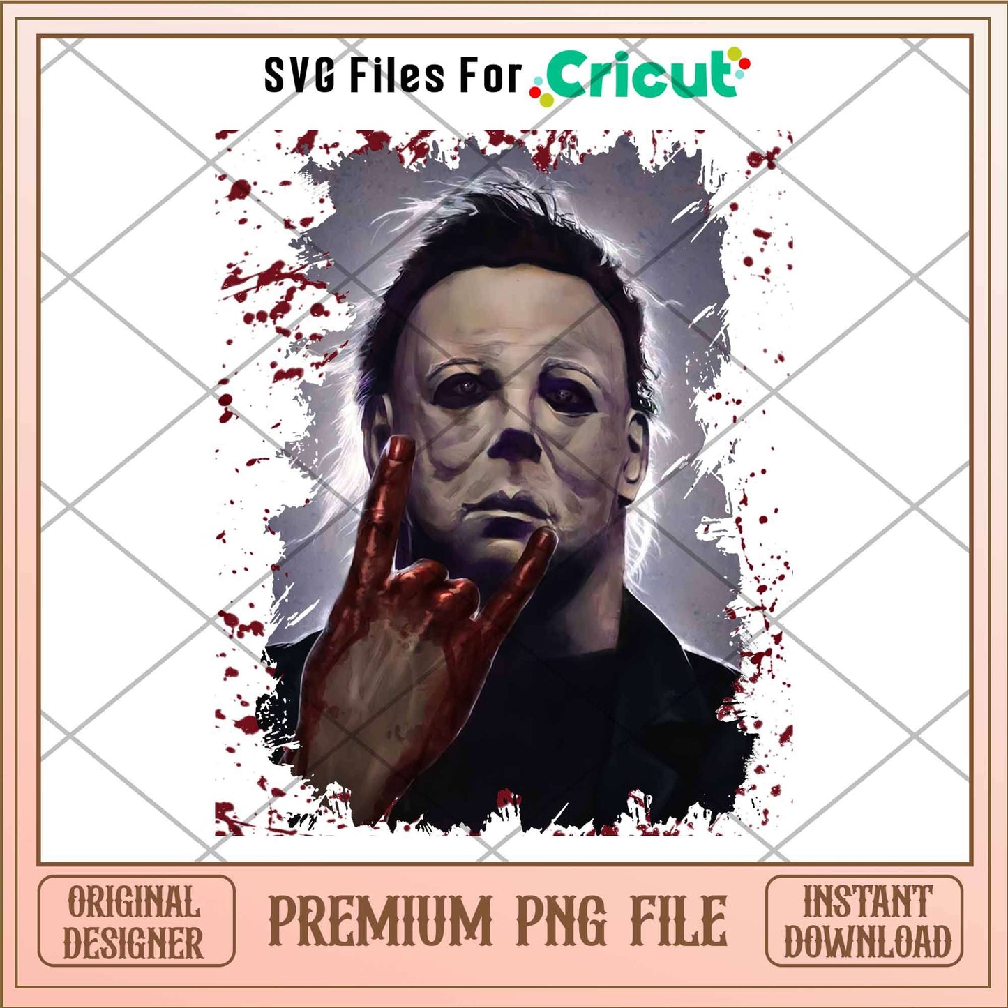 Michael Myers Metal Premium Poster png, Horror characters png, Digital Download