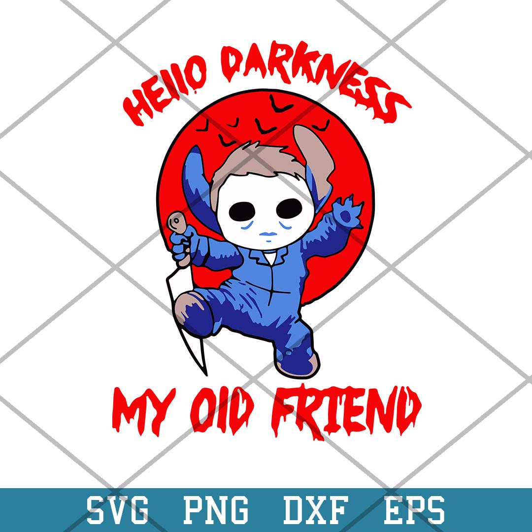 Michael Myers Stitch Hello Darkness My Old Friend Halloween Svg, Halloween Svg-Svgfilesforcricut