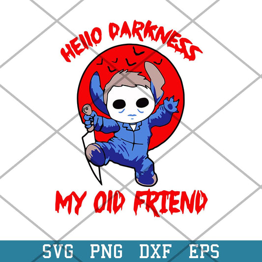 Michael Myers Stitch Hello Darkness My Old Friend Halloween Svg, Halloween Svg-Svgfilesforcricut