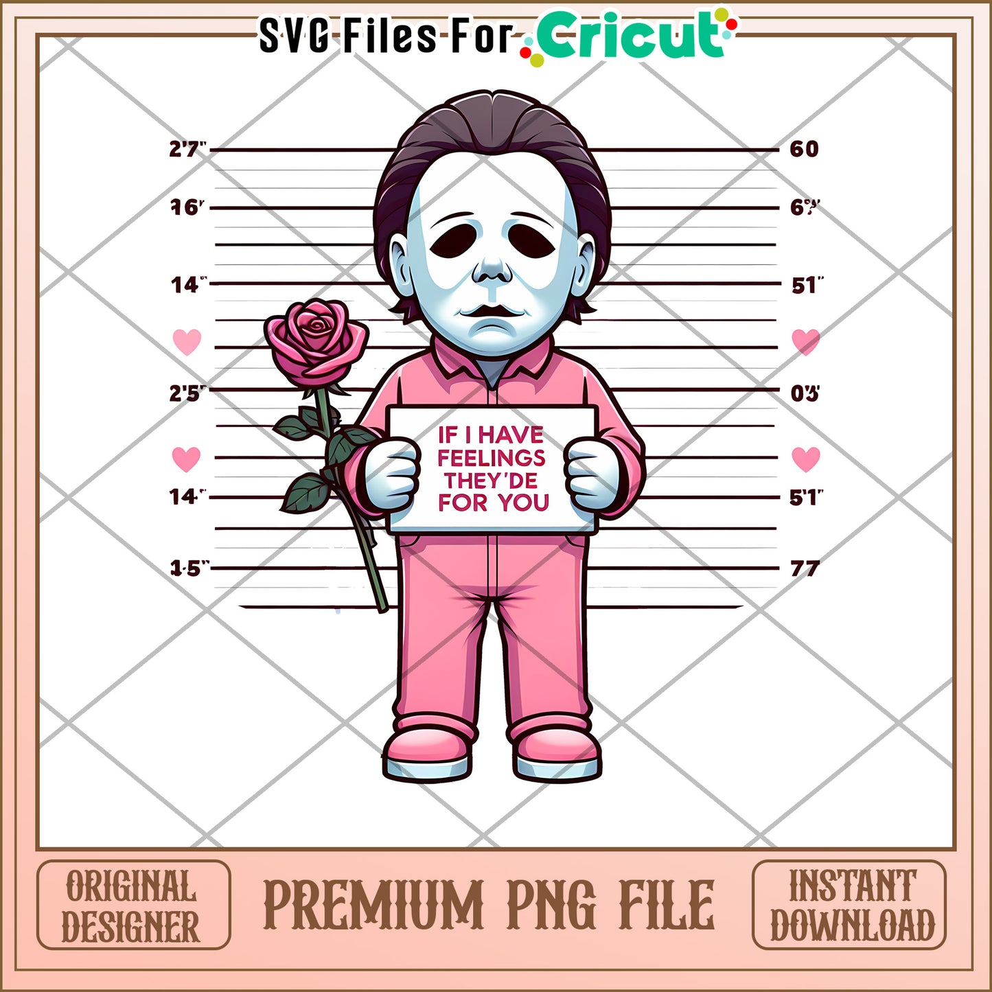 Michael Myers Valentines PNG Cricut File