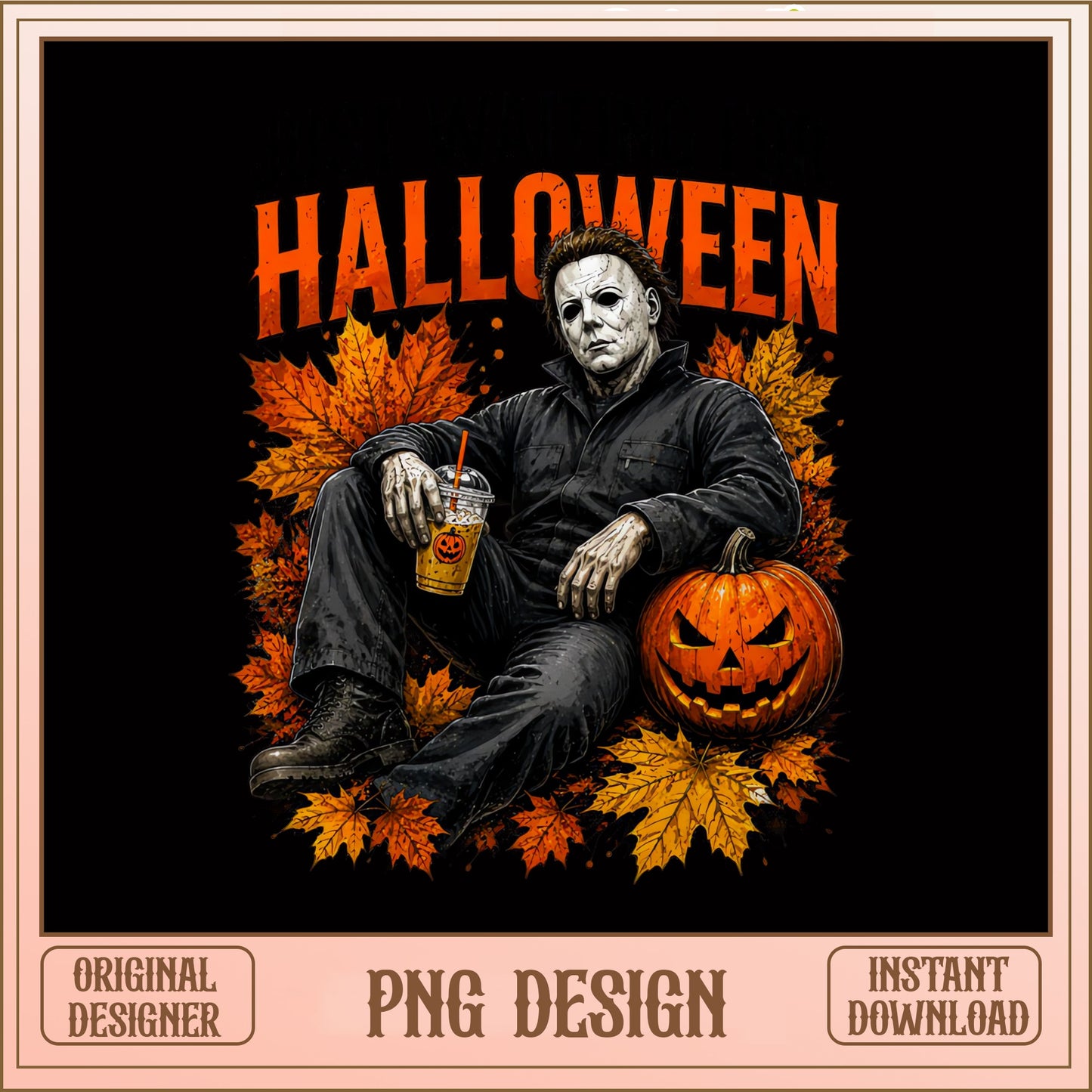 Michael Myers Halloween PNG, Horror Movie PNG, Pumpkin Spice PNG