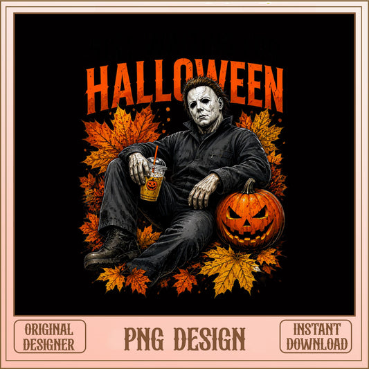 Michael Myers Halloween PNG, Horror Movie PNG, Pumpkin Spice PNG