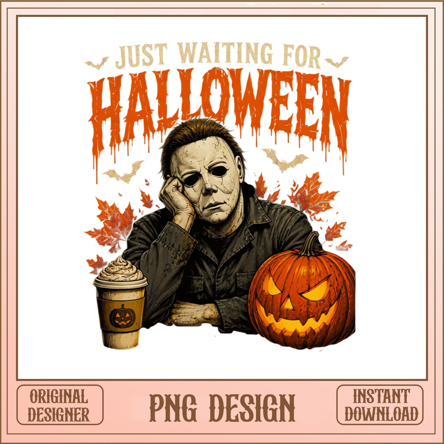 Michael Myers Just Waiting For Halloween PNG, Horror PNG, Halloween PNG