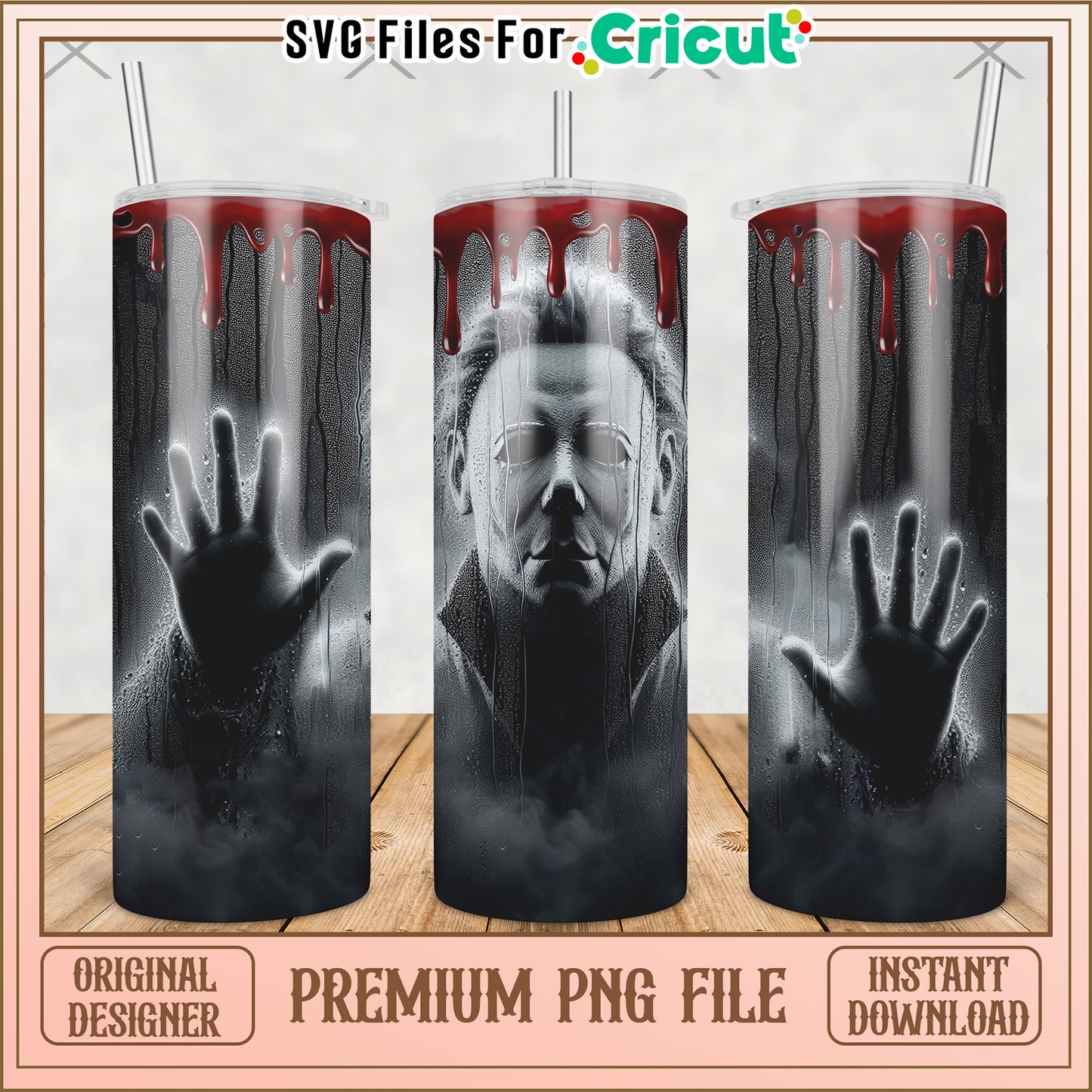 Michael myers killer tumbler png, horror movie png, halloween tumbler png