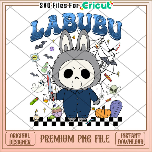 Michael myers labubu png, scary characters png, halloween pumkin png